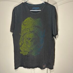 Vintage Quiksilver T Shirt Mens Large‎ Gray Y2K Skater Punk Surfer Distressed